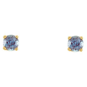 14K Yellow Lab-Grown Alexandrite Youth Earrings