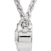 14K White 1/4 CTW Natural Diamond Bezel-Set Solitaire 18" Necklace