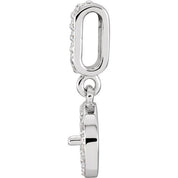 14K White .06 CTW Natural Diamond Semi-Set Pendant for 5.5-6 mm Pearl
