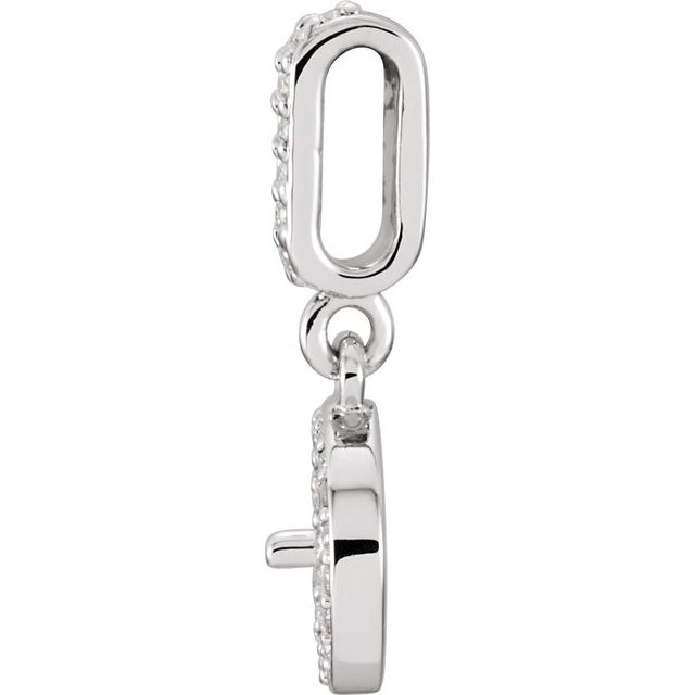 14K White .06 CTW Natural Diamond Semi-Set Pendant for 5.5-6 mm Pearl