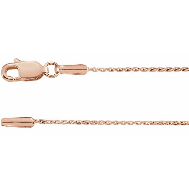 14K Rose Gold .8 mm Wheat 24" Chain - CH1021:1014:P