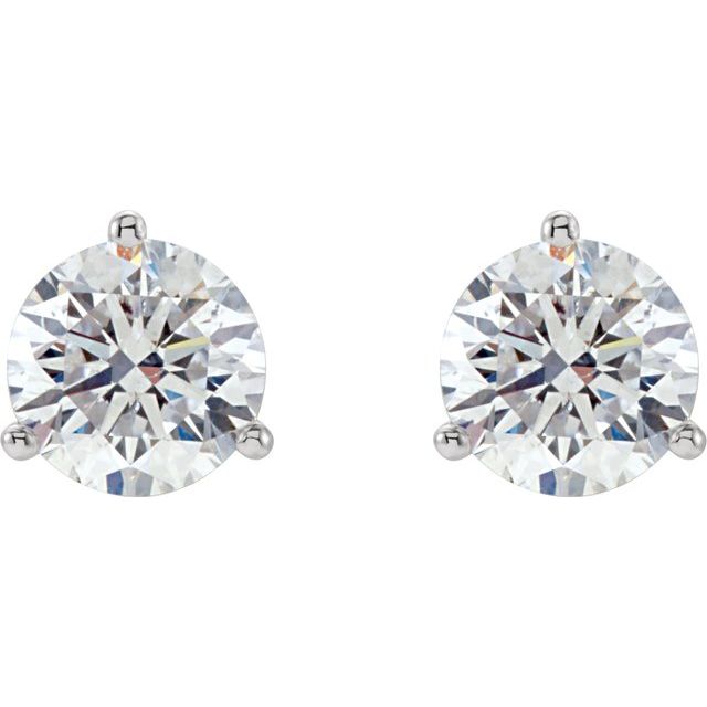 18K White 2 CTW Natural Diamond Stud Earrings