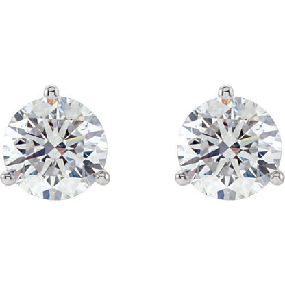 18K White 2 CTW Natural Diamond Stud Earrings