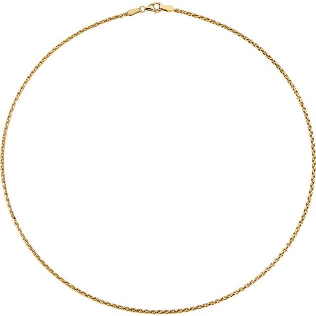 18K Yellow 1.9 mm Wheat 16" Chain