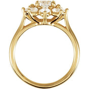 14K Yellow 1 3/4 CTW Natural Diamond Cluster Ring