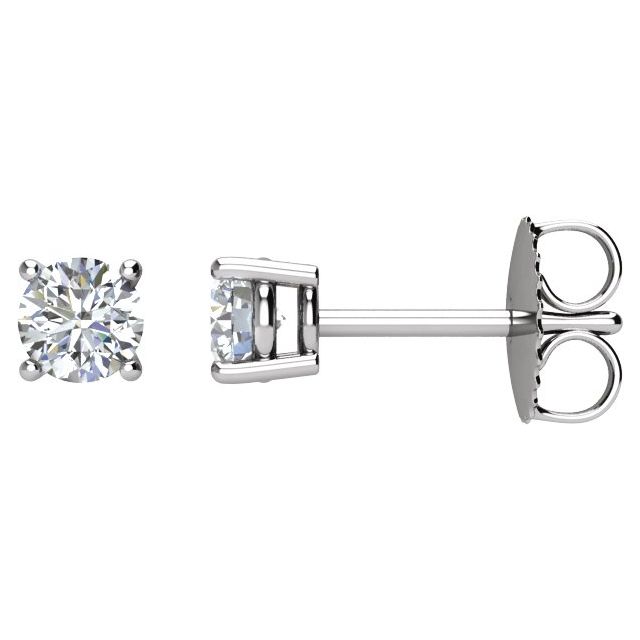 Platinum 1/2 CTW Natural Diamond Stud Earrings