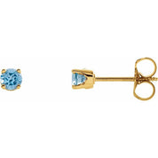 14K Yellow Natural Swiss Blue Topaz Youth Earrings