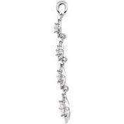 18K White  1/2 CTW Natural Diamond Journey Floral Pendant