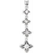 18K White  1/2 CTW Natural Diamond Journey Floral Pendant