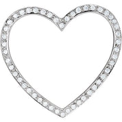 Sterling Silver Imitation White Cubic Zirconia 19x15 mm Heart Pendant