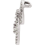 14K White 1 1/8 CTW Natural Diamond Journey Spiral Pendant