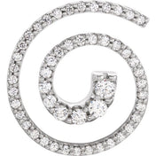 14K White 1 1/8 CTW Natural Diamond Journey Spiral Pendant