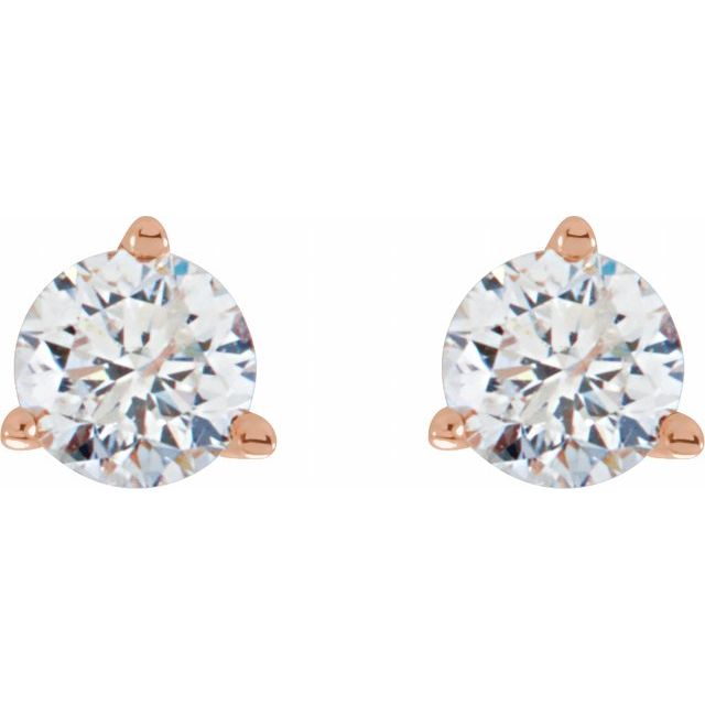 14K Rose 1/2 CTW Natural Diamond Stud Earrings