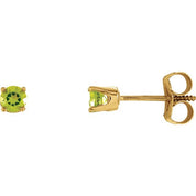 14K Yellow Natural Peridot Youth Earrings