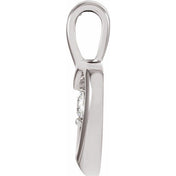 14K White .07 CT Natural Diamond Heart Pendant