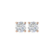 14K Rose 1 CTW Natural Diamond Stud Earrings