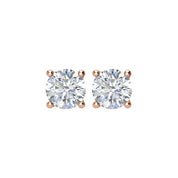14K Rose 1 CTW Natural Diamond Stud Earrings