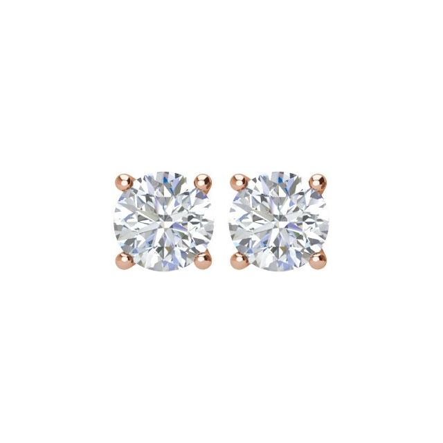 14K Rose 1 CTW Natural Diamond Stud Earrings