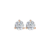 14K Rose 1 CTW Natural Diamond Stud Earrings
