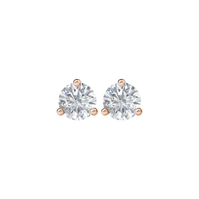 14K Rose 1 1/2 CTW Natural Diamond Stud Earrings