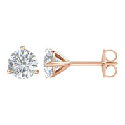 14K Rose 1 CTW Natural Diamond Stud Earrings