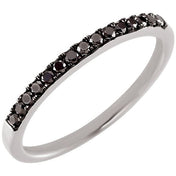 14K White 1/5 CTW Black Diamond Stackable Ring - Elegant Jewelry by [Brand Name]