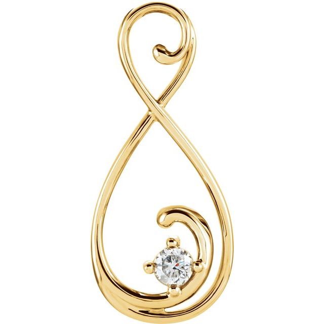 14K Yellow 1/3 CT Natural Diamond Pendant