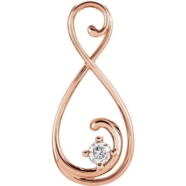 14K Rose 1/3 CT Natural Diamond Pendant