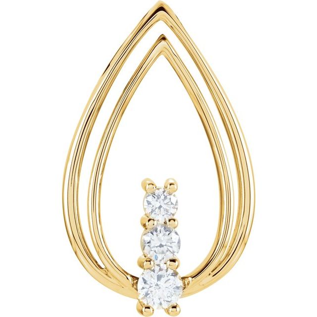 14K Yellow 1/2 CTW Natural Diamond Pendant