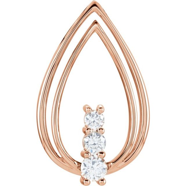 14K Rose 1/2 CTW Natural Diamond Pendant
