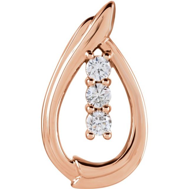 14K Rose 3/8 CTW Natural Diamond Pendant