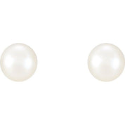 Sterling Silver 5-5.5 mm Cultured White Freshwater Pearl Earrings
