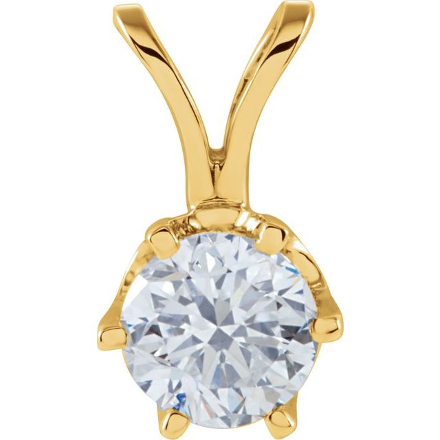 14K Yellow 1/2 CTW Natural Diamond Pendant
