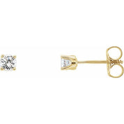 14K Yellow Natural White Sapphire Youth Earrings
