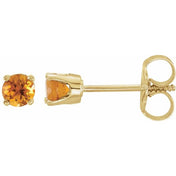 14K Yellow Natural Citrine Youth Earrings
