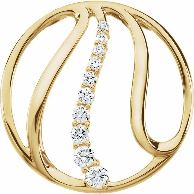 14K Yellow 3/4 CTW Natural Diamond Journey Pendant