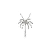 Platinum 1/3 CTW Natural Diamond Palm Tree 16" Necklace
