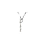 Platinum 1/8 CTW Natural Diamond Anchor 16" Necklace