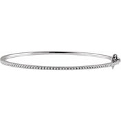 14K White 1/2 CTW Natural Diamond Pave 7" Bracelet