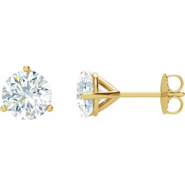 14K Yellow 2 CTW Natural Diamond Stud Earrings