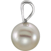 14K White Cultured White Akoya Pearl Pendant