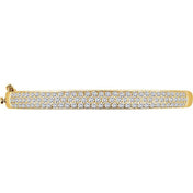 14K Yellow 3 CTW Natural Diamond Pave Bangle 7" Bracelet