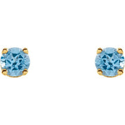 14K Yellow Natural Swiss Blue Topaz Youth Earrings