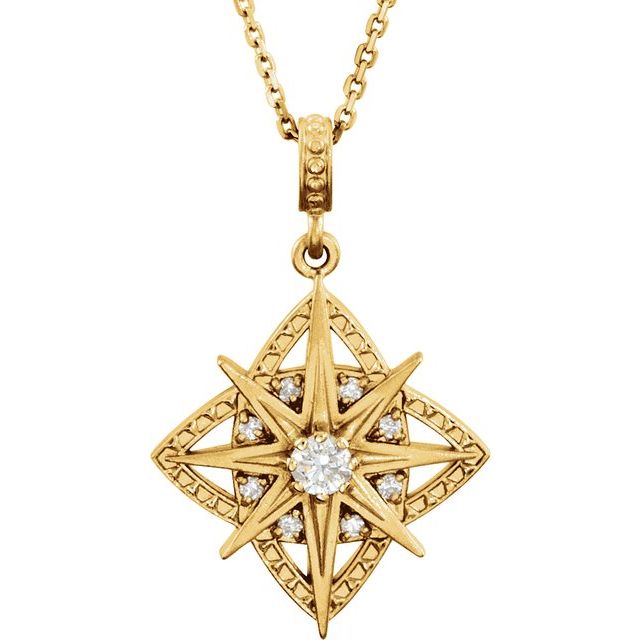 14K Yellow 1/6 CTW Natural Diamond 18" Necklace