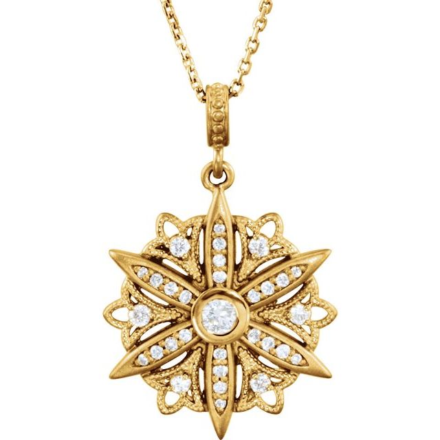 14K Yellow 1/3 CTW Natural Diamond 18" Necklace