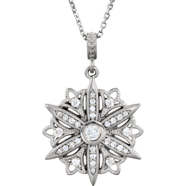 Sterling Silver 1/3 CTW Natural Diamond 18" Necklace