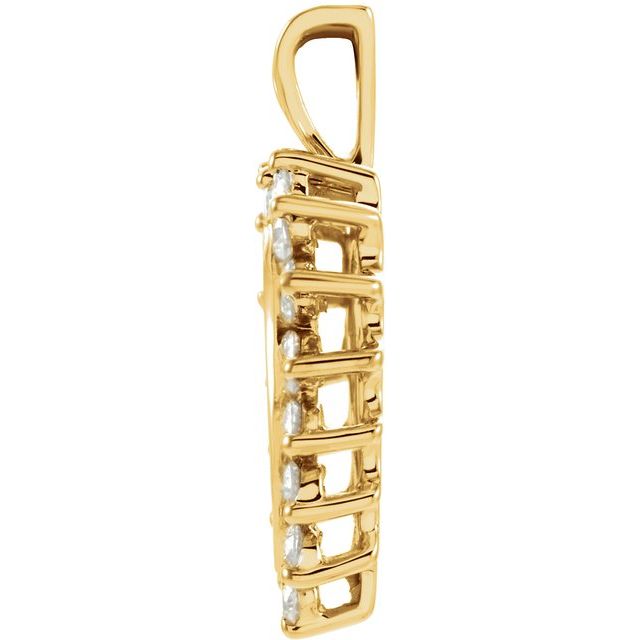 14K Yellow 1/2 CTW Natural Diamond Heart Pendant
