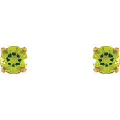 14K Yellow Natural Peridot Youth Earrings