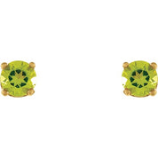 14K Yellow Natural Peridot Youth Earrings