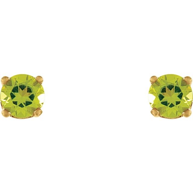14K Yellow Natural Peridot Youth Earrings